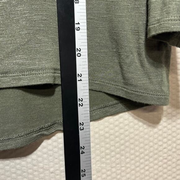 White House Black Market Olive Green Shimmer Long Sleeve Top SP Small Petite - Picture 8 of 9